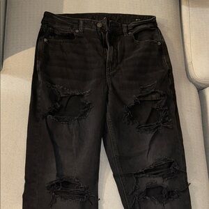 American Eagle Black Distressed Jeans